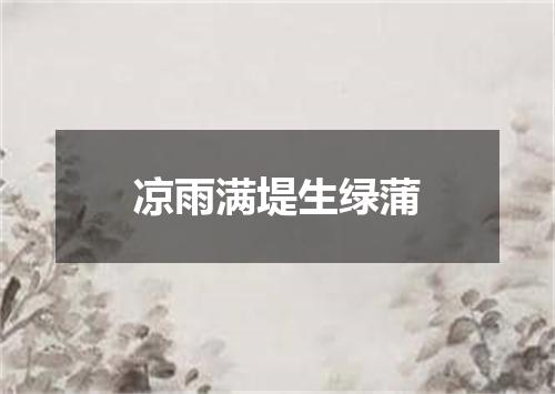 凉雨满堤生绿蒲