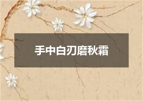 手中白刃磨秋霜