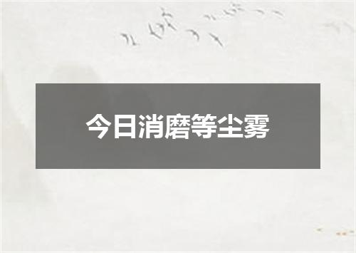 今日消磨等尘雾