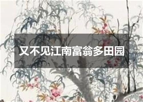 又不见江南富翁多田园