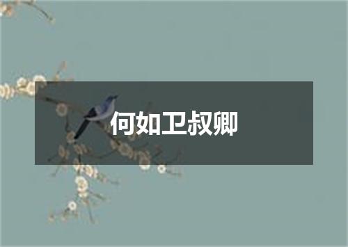 何如卫叔卿