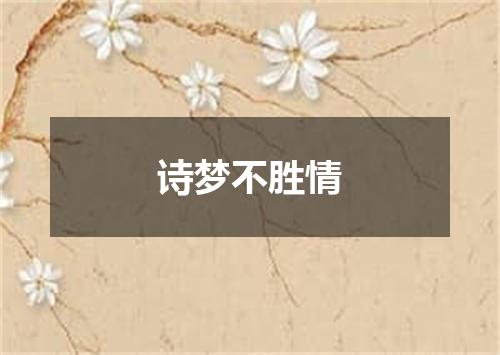 诗梦不胜情