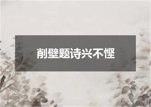 削壁题诗兴不悭