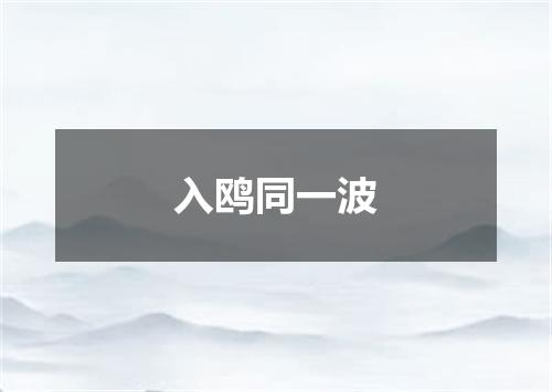 入鸥同一波