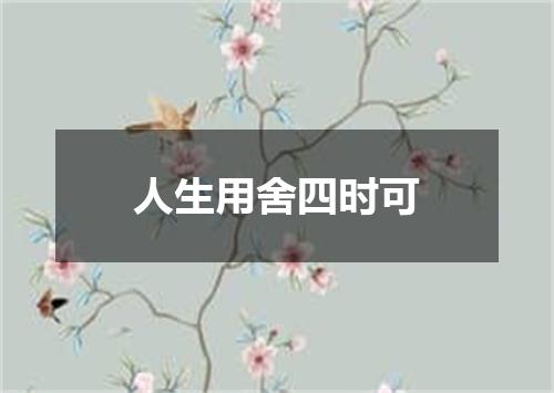 人生用舍四时可