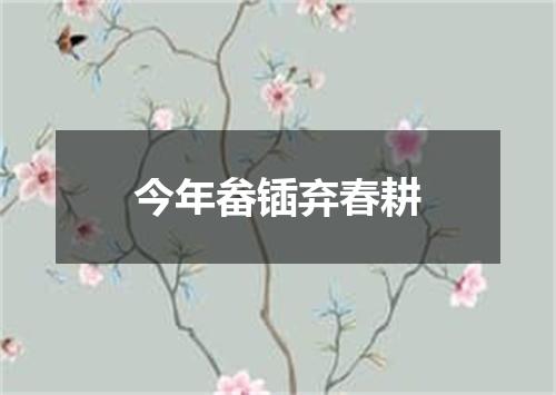 今年畚锸弃春耕