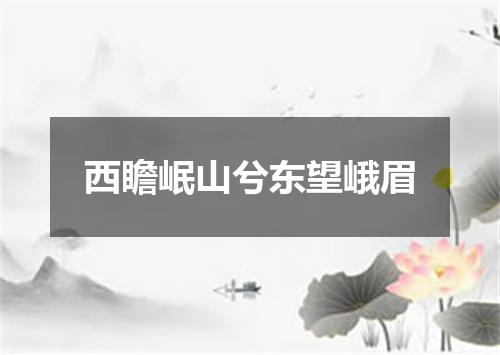 西瞻岷山兮东望峨眉