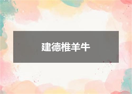 建德椎羊牛