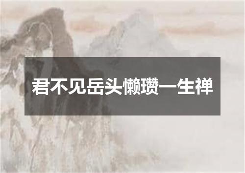 君不见岳头懒瓒一生禅