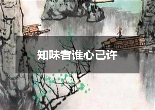 知味者谁心已许