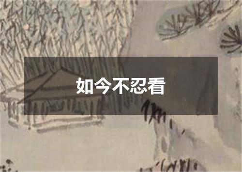如今不忍看