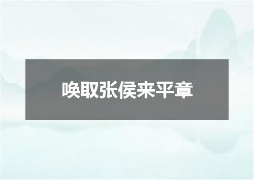 唤取张侯来平章