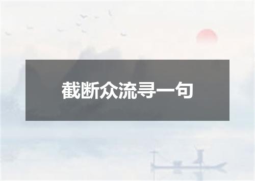 截断众流寻一句