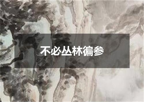 不必丛林徧参