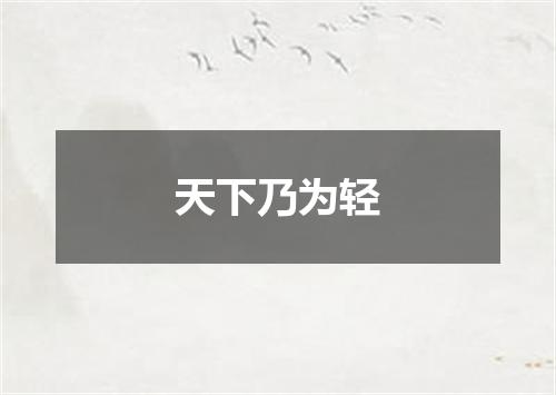 天下乃为轻