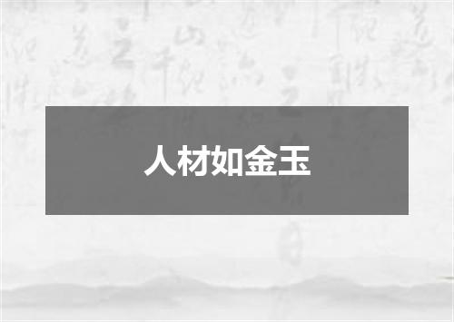 人材如金玉