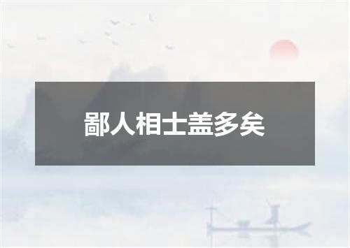 鄙人相士盖多矣