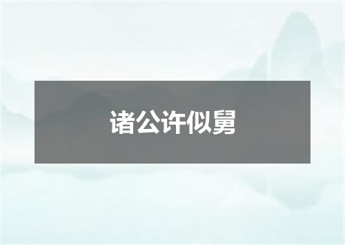 诸公许似舅
