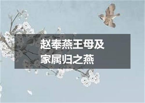 赵奉燕王母及家属归之燕