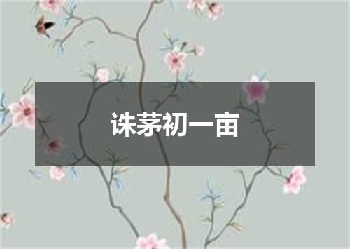 诛茅初一亩