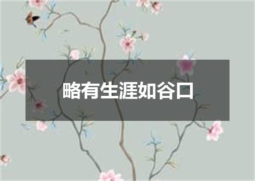 略有生涯如谷口