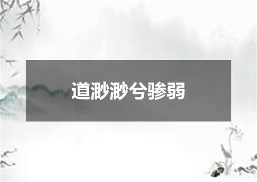 道渺渺兮骖弱