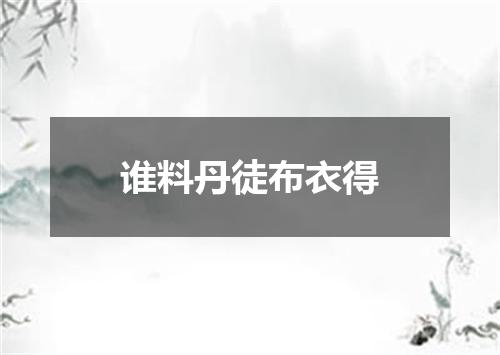 谁料丹徒布衣得