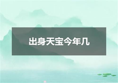出身天宝今年几