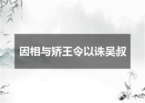 因相与矫王令以诛吴叔