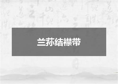 兰荪结襟带