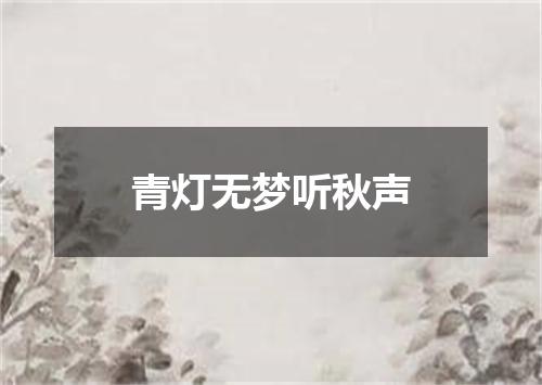 青灯无梦听秋声