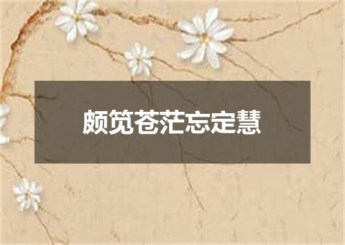 颇笕苍茫忘定慧