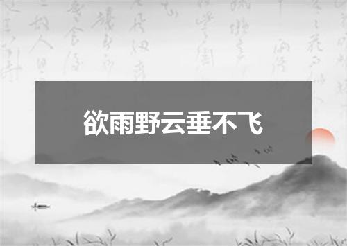 欲雨野云垂不飞