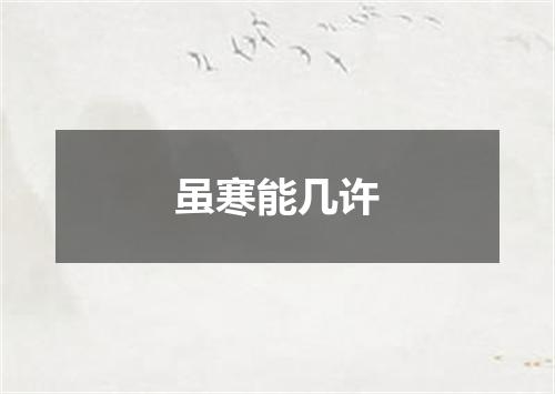虽寒能几许