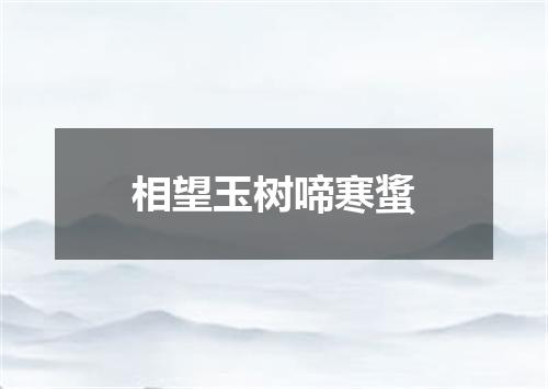 相望玉树啼寒螀