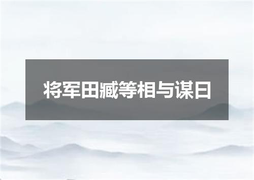 将军田臧等相与谋曰