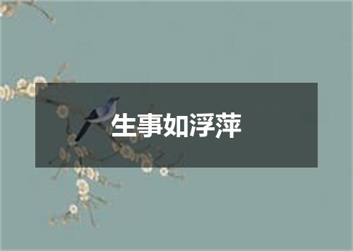 生事如浮萍