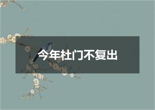 今年杜门不复出