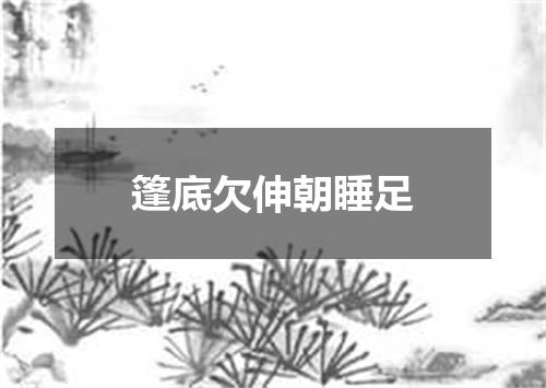 篷底欠伸朝睡足