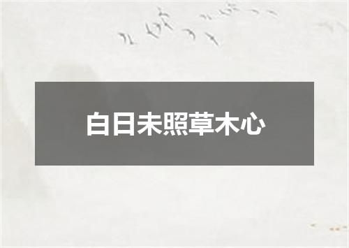 白日未照草木心