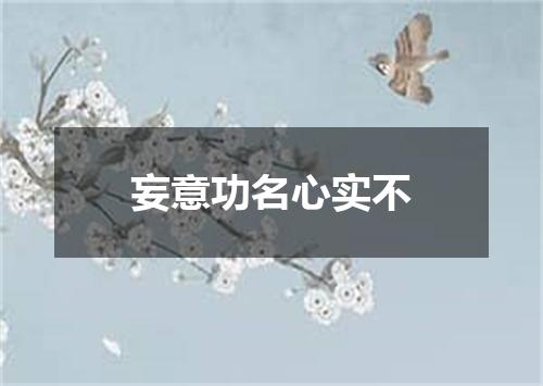 妄意功名心实不