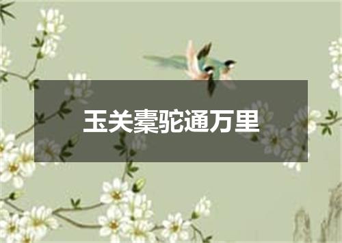 玉关橐驼通万里