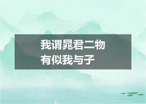 我谓晁君二物有似我与子