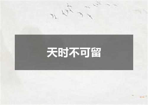 天时不可留