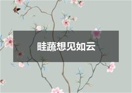 畦蔬想见如云