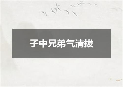 子中兄弟气清拔