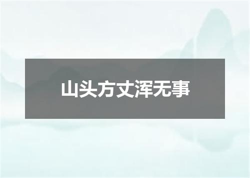 山头方丈浑无事