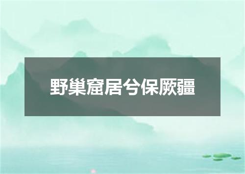 野巢窟居兮保厥疆