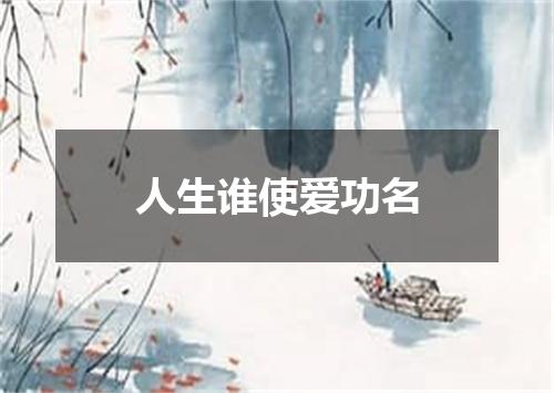 人生谁使爱功名