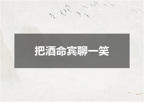 把酒命宾聊一笑